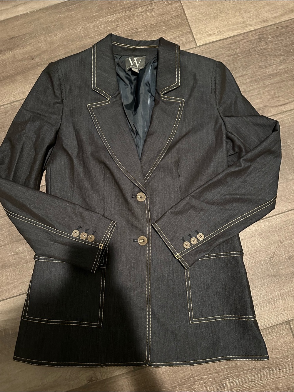Worthington dark blue Blazer with Contrast Stitching
